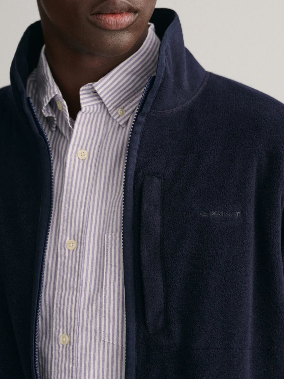 Gant Men Blue Solid High Neck Jacket - Image 2