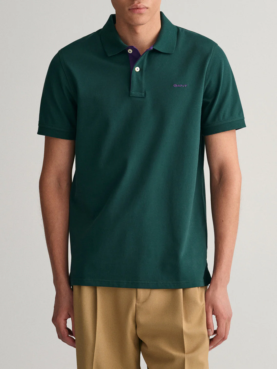 Gant Tartan Green Regular Fit Polo Tshirt