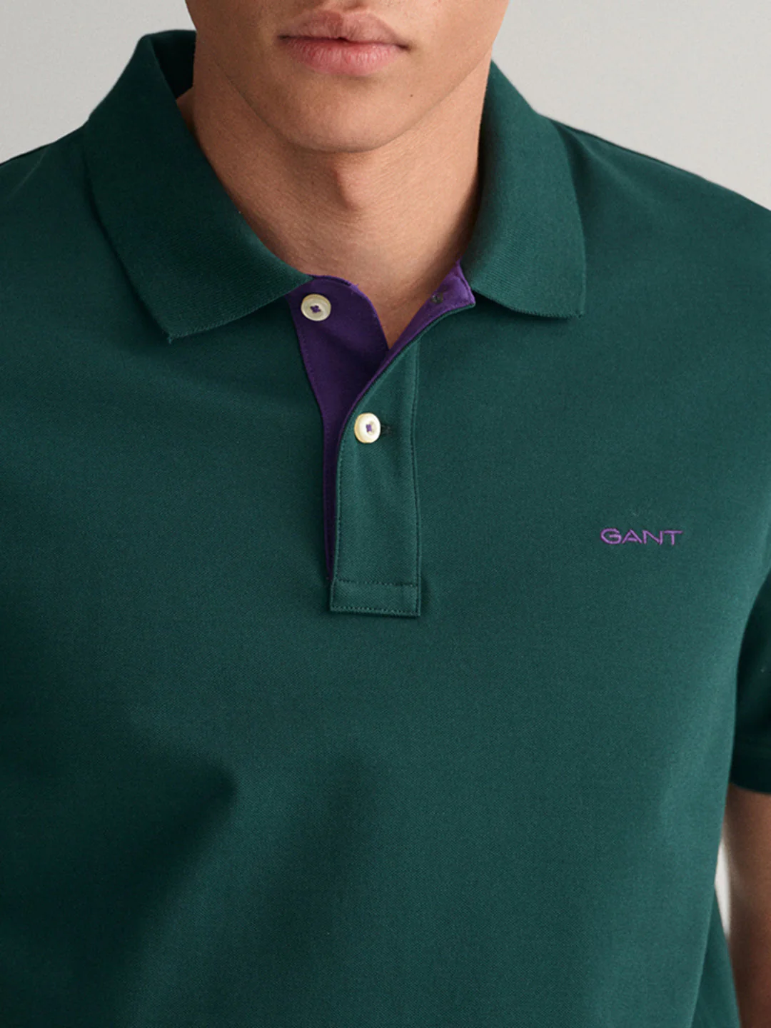 Gant Tartan Green Regular Fit Polo Tshirt - Image 2