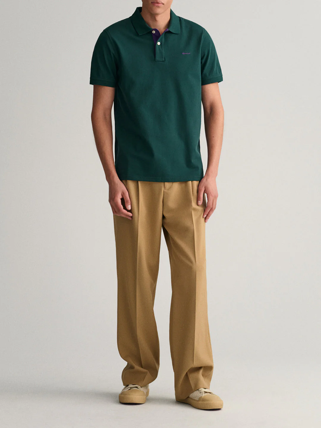 Gant Tartan Green Regular Fit Polo Tshirt - Image 3