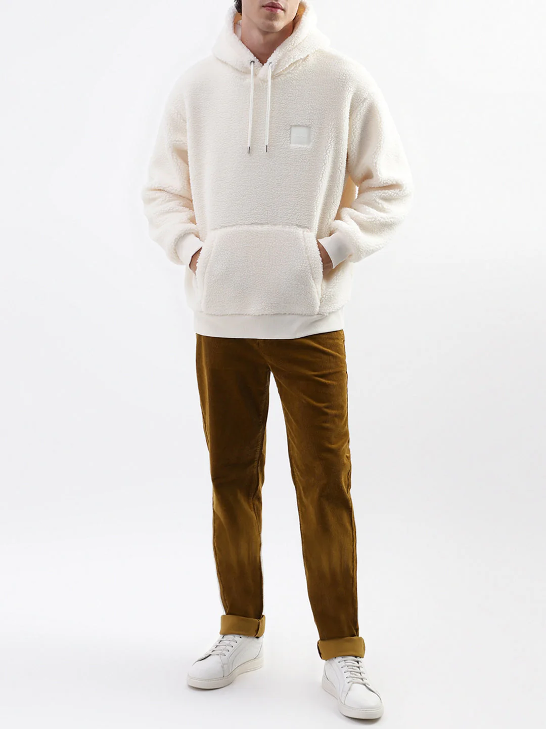 Gant Men Cream Solid Hooded Sweatshirt - Image 4