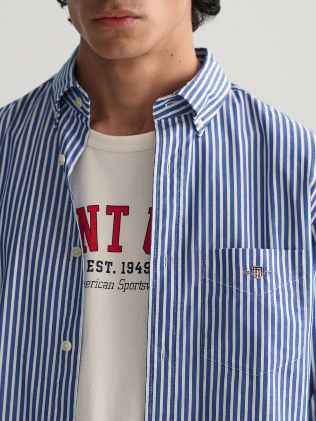 Gant Blue Fashion Striped Regular Fit Shirt - Image 2