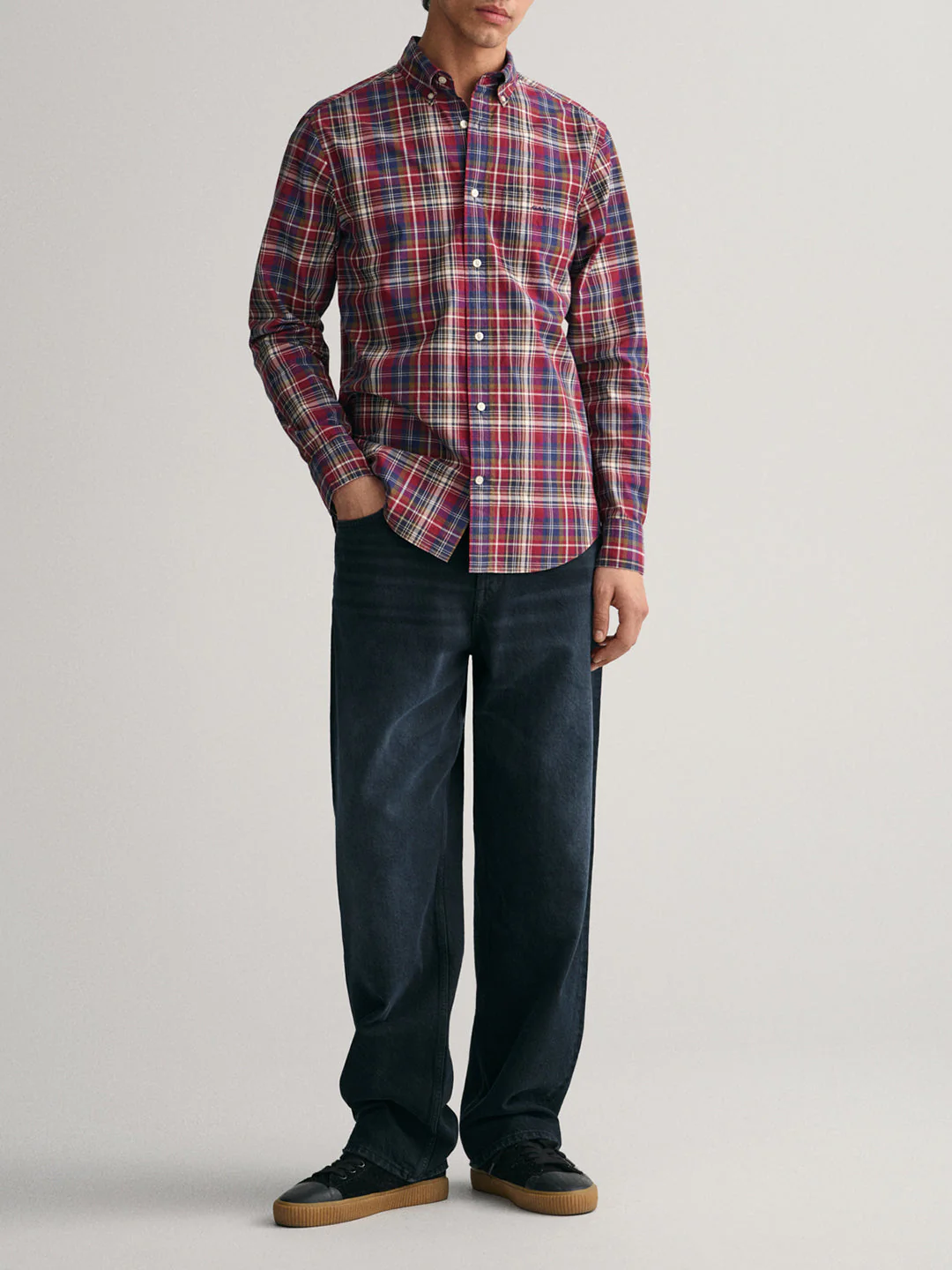 Gant Red Fashion Checked Regular Fit Shirt - Image 4