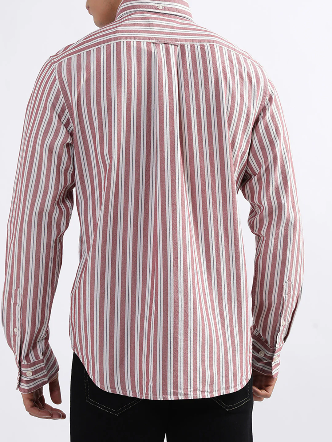 Gant Red Striped Regular Fit Shirt - Image 4