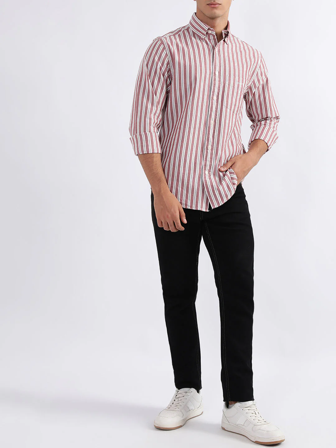 Gant Red Striped Regular Fit Shirt - Image 5