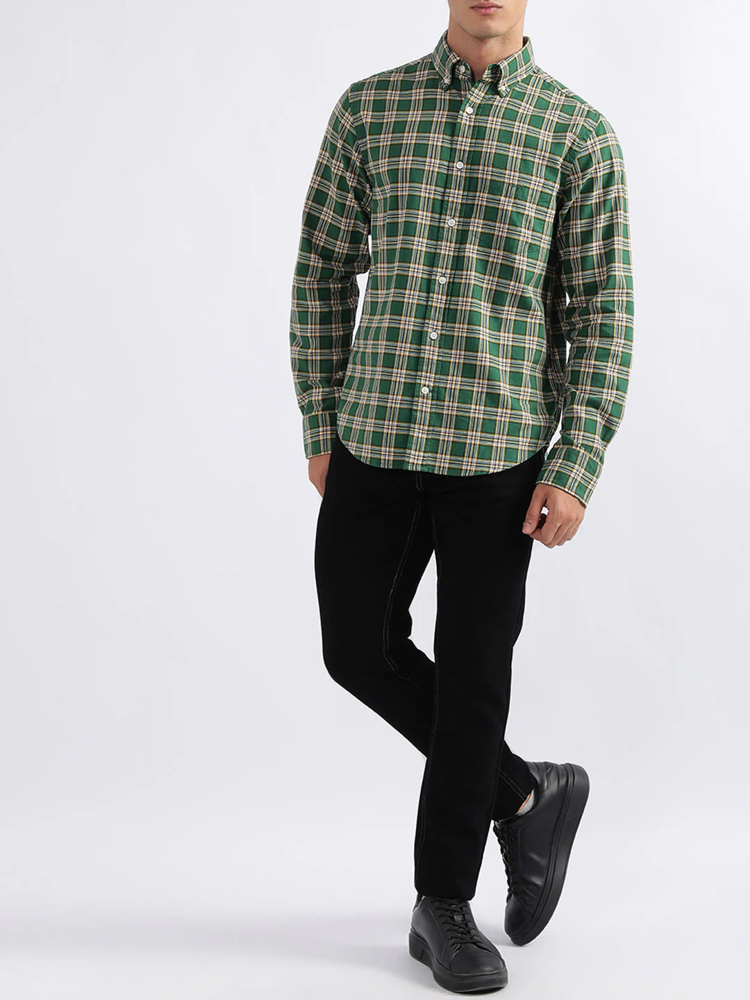 Gant Forest Green Checked Regular Fit Shirt - Image 5