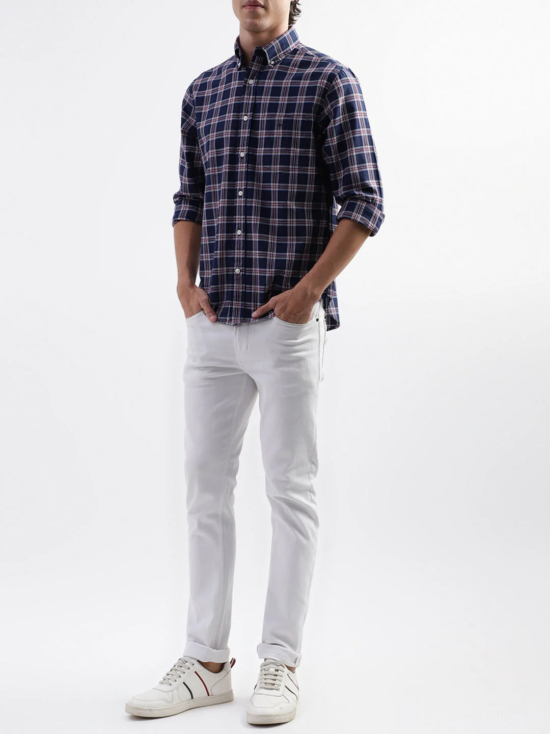 Gant Blue Checked Regular Fit Shirt - Image 4