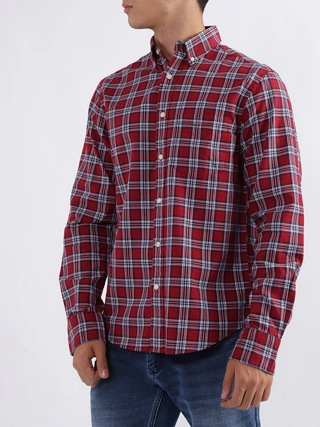 Gant Red Checked Regular Fit Shirt - Image 3