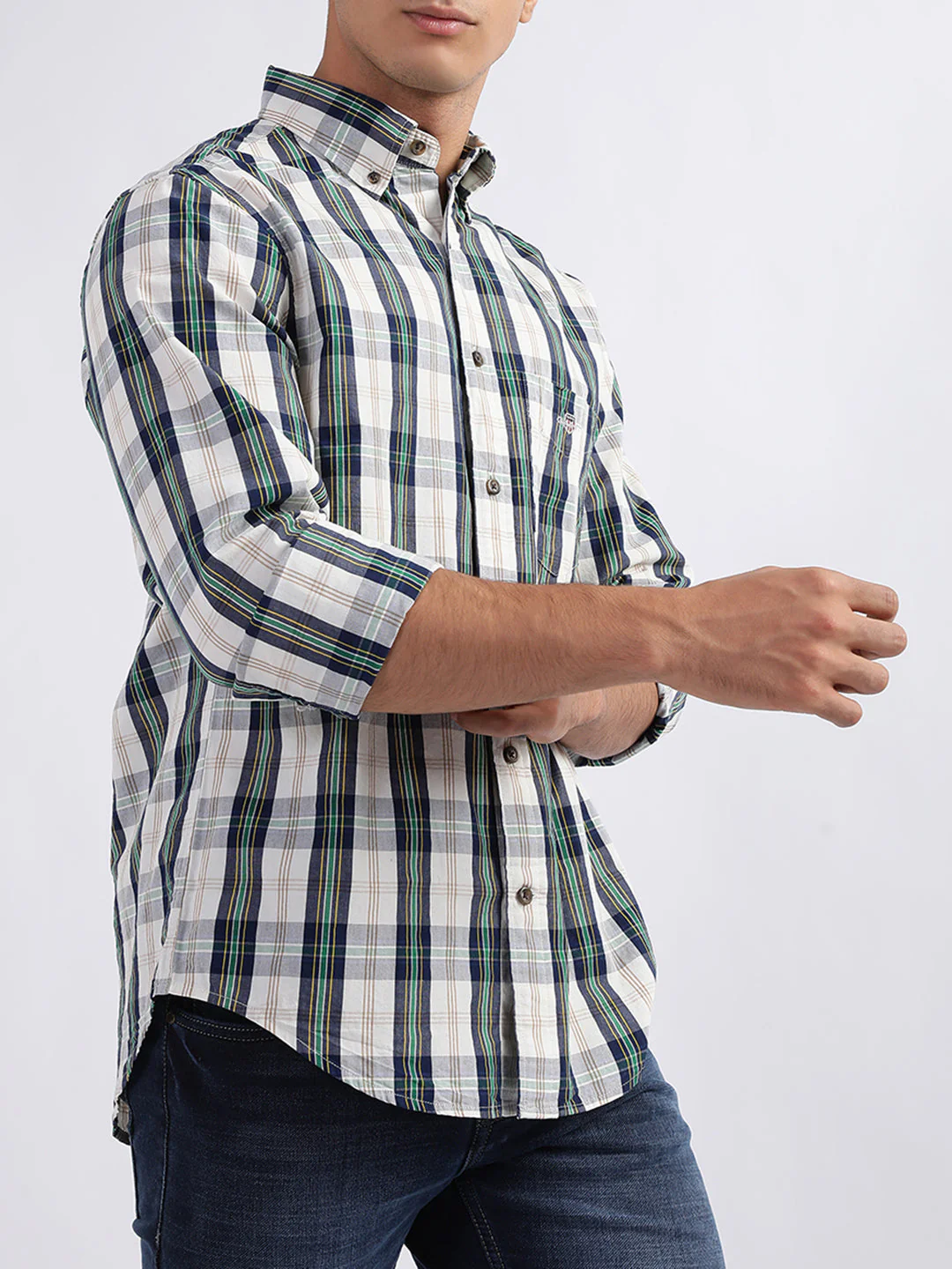 Gant Eggshell Checked Regular Fit Shirt - Image 2