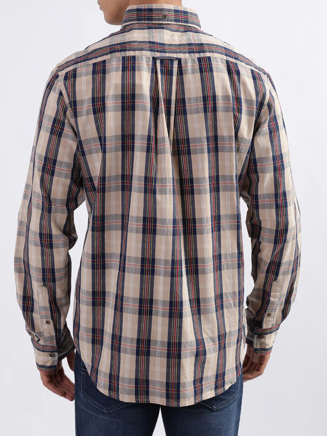 Gant Dark Khaki Checked Regular Fit Shirt - Image 4
