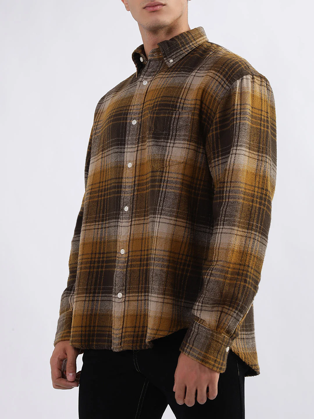 Gant Brown Checked Relaxed Fit Shirt - Image 3