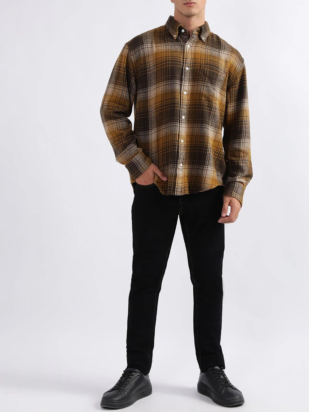 Gant Brown Checked Relaxed Fit Shirt - Image 5