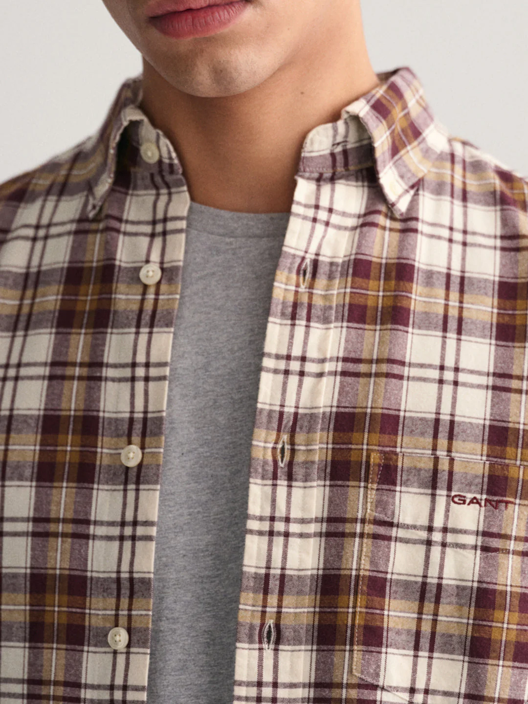 Gant Brown Checked Regular Fit Shirt - Image 4