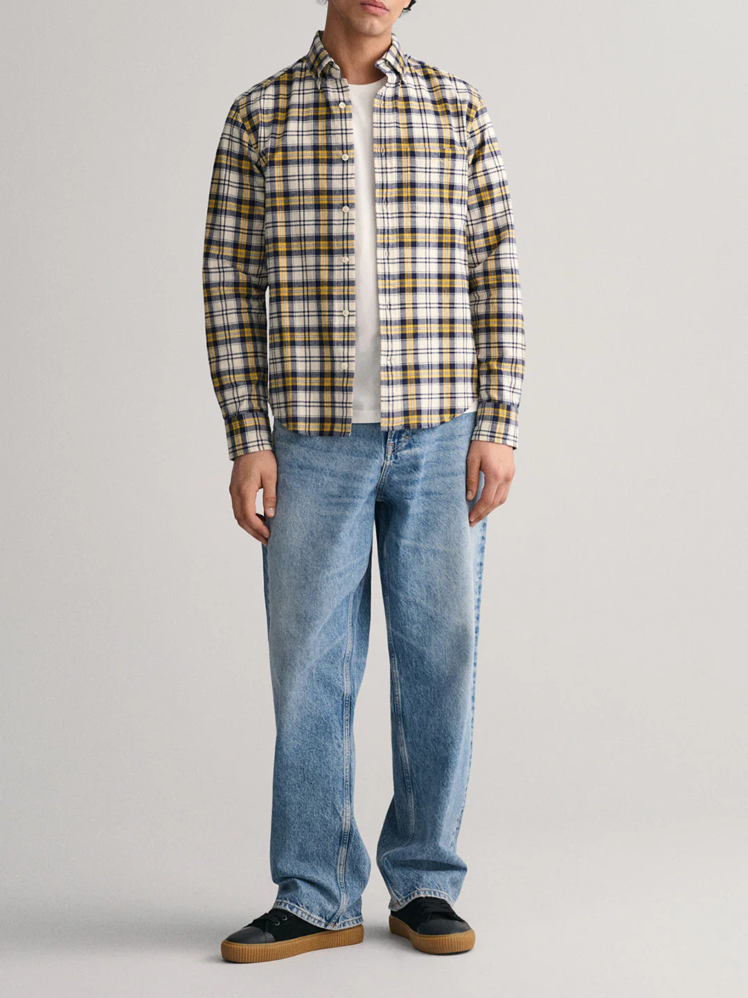 Gant Yellow Checked Regular Fit Shirt - Image 3