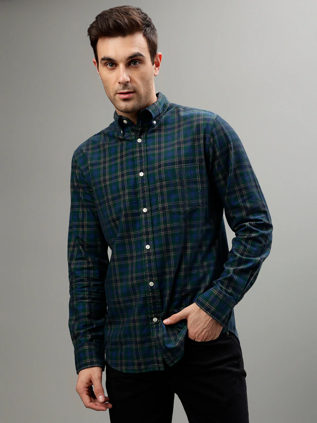 Gant Forest Green Fashion Checked Regular Fit Shirt - Image 2