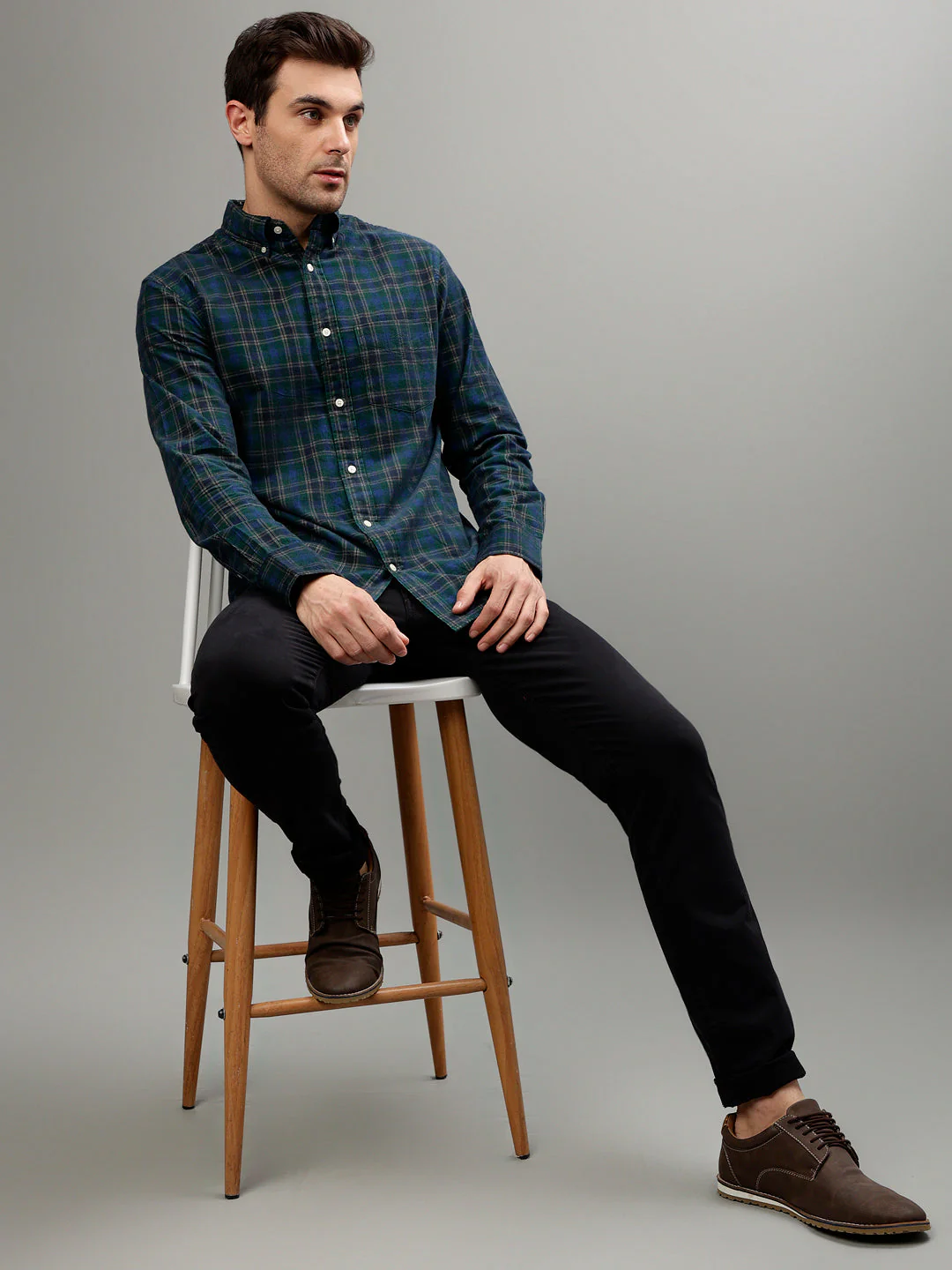 Gant Forest Green Fashion Checked Regular Fit Shirt - Image 5