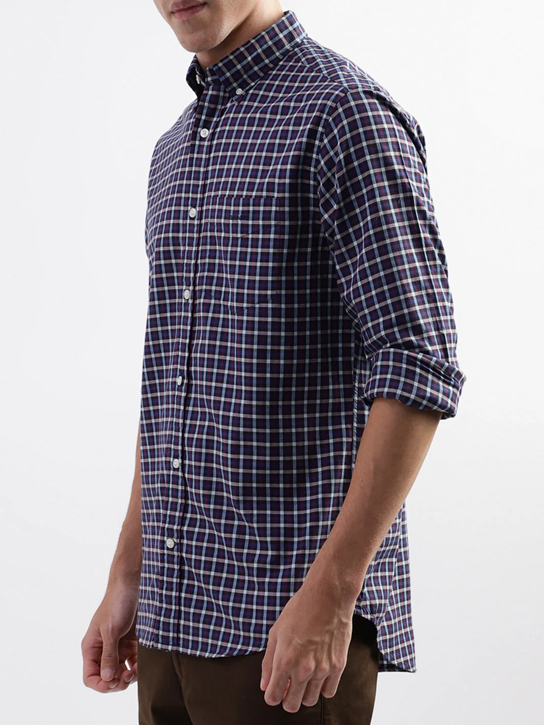 Gant Blue Checked Regular Fit Shirt - Image 2