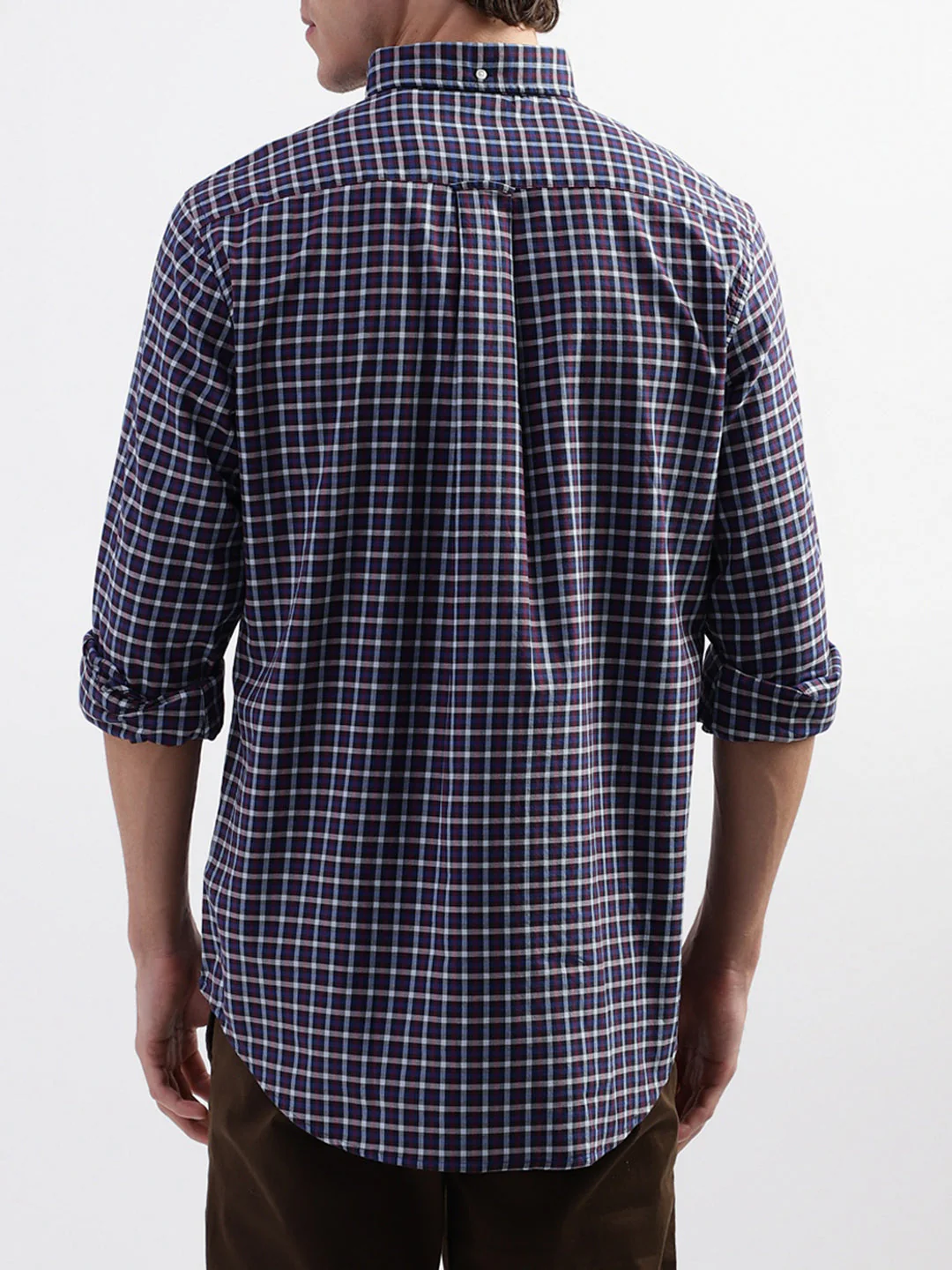 Gant Blue Checked Regular Fit Shirt - Image 3
