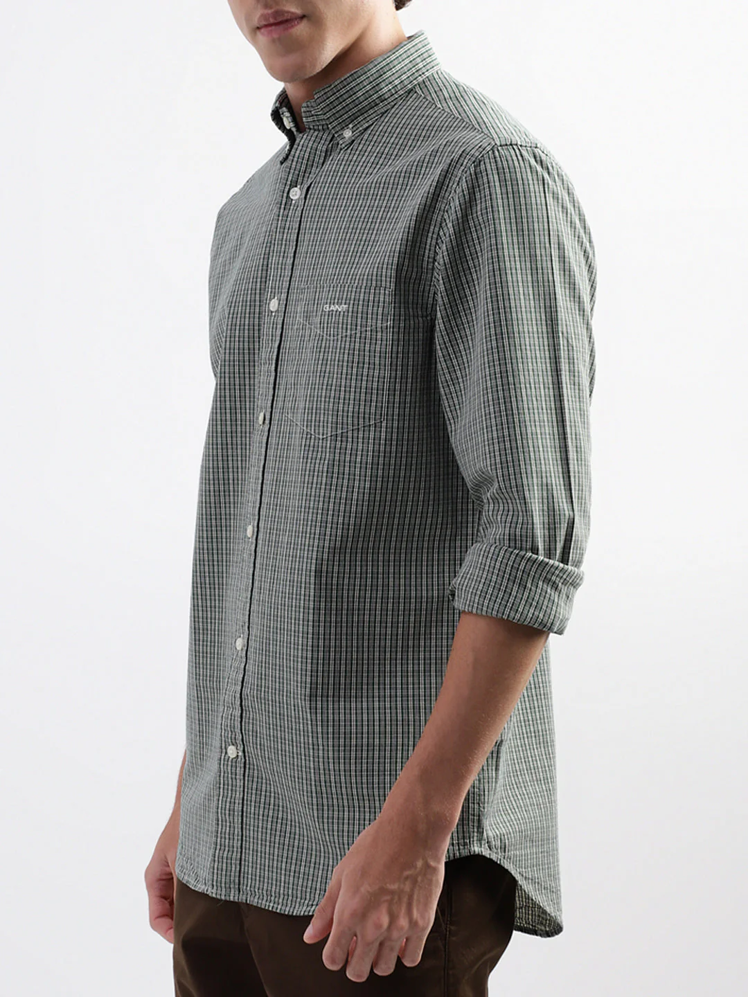 Gant Green Checked Regular Fit Shirt - Image 2