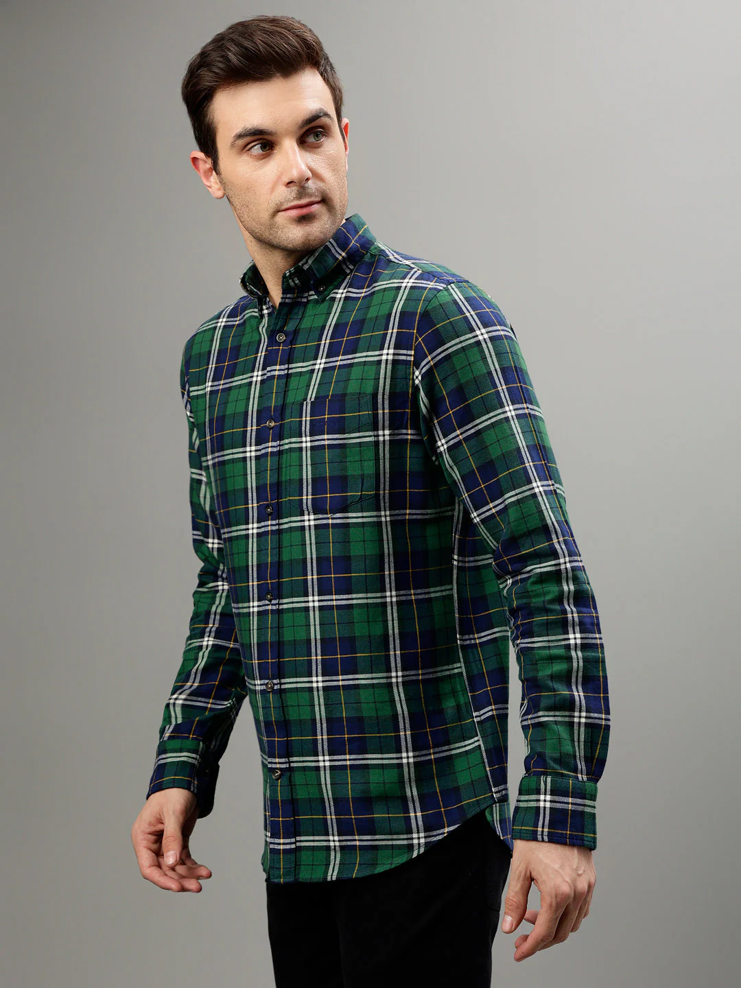 Gant Forest Green Fashion Checked Regular Fit Shirt - Image 3