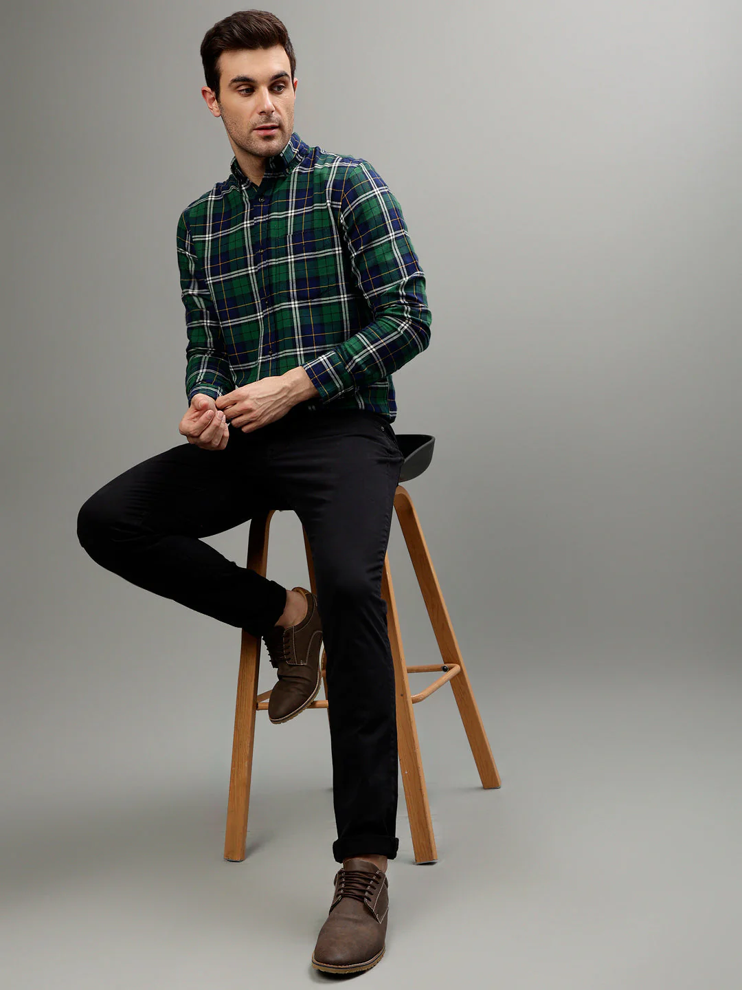 Gant Forest Green Fashion Checked Regular Fit Shirt - Image 5