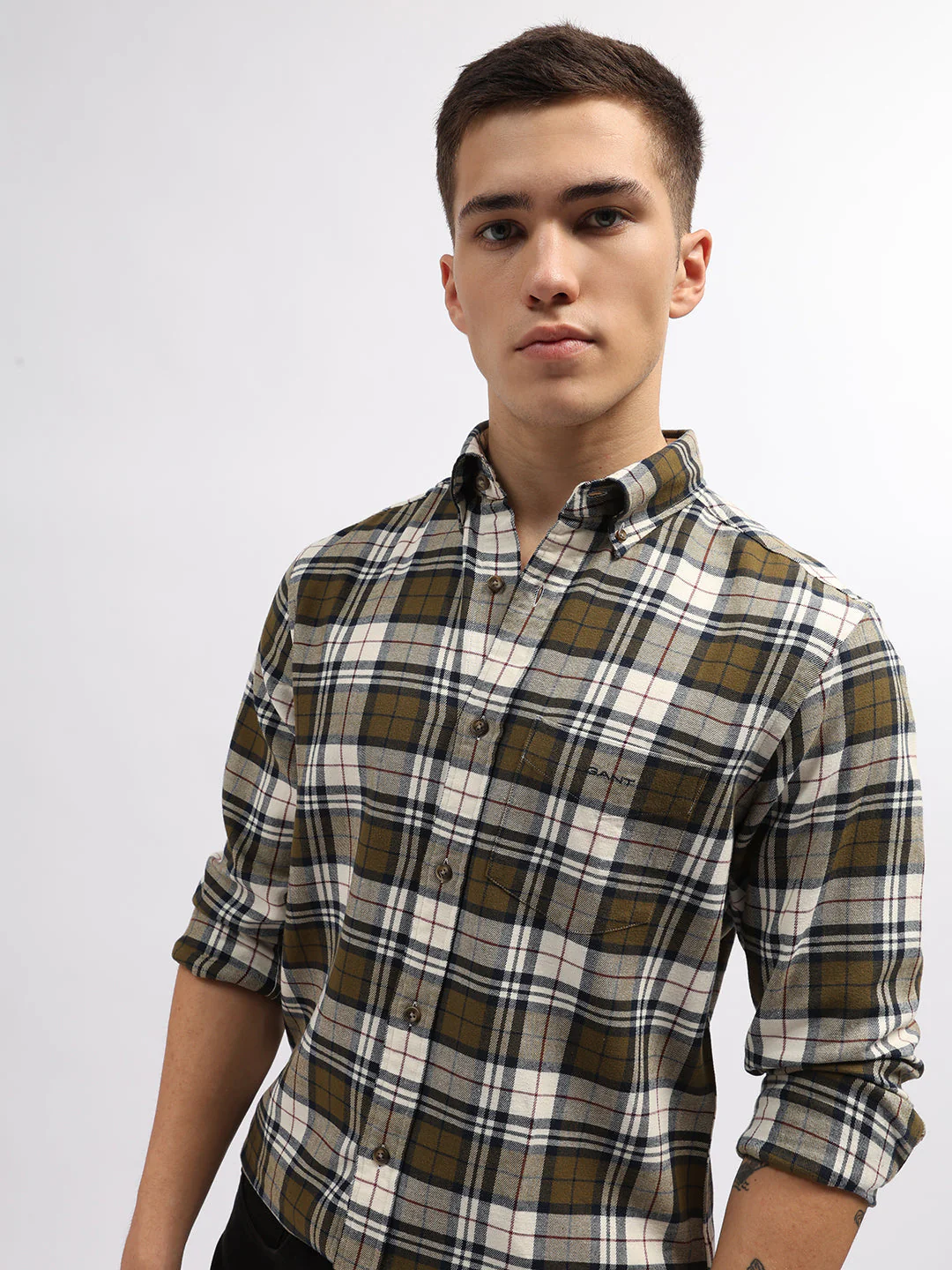 Gant Green Fashion Checked Regular Fit Shirt - Image 2