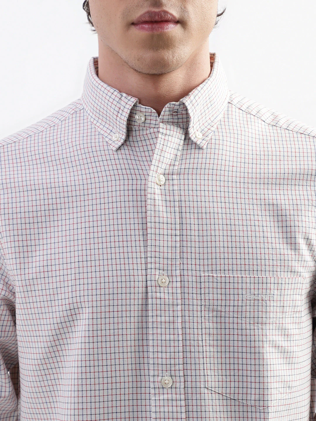 Gant White Checked Regular Fit Shirt - Image 5