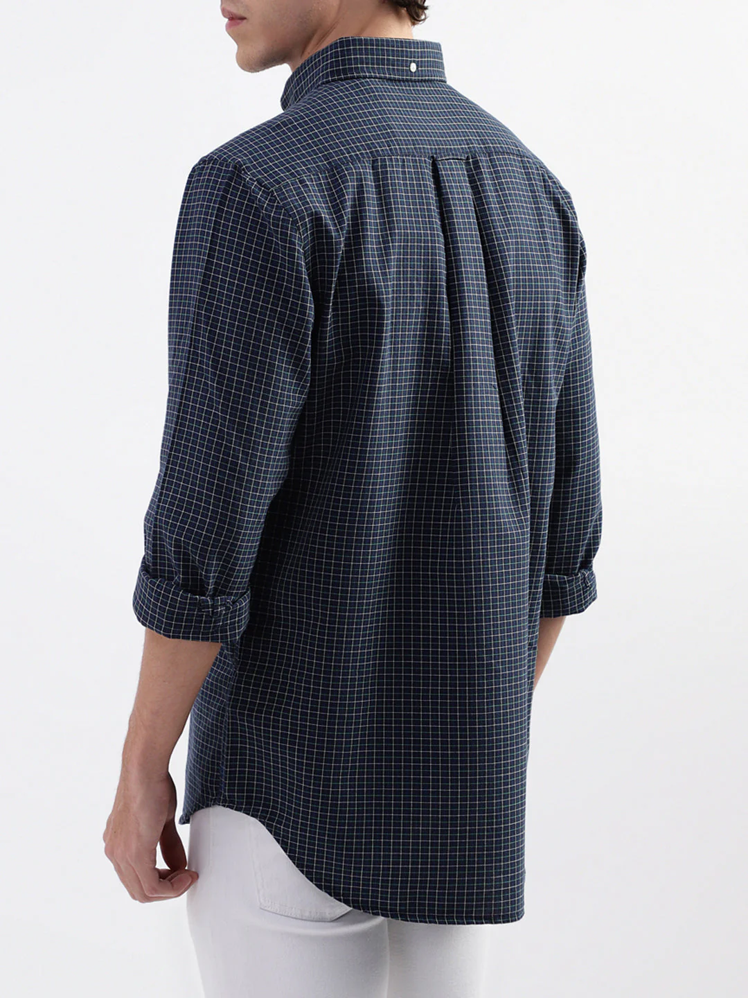Gant Blue Checked Regular Fit Shirt - Image 2