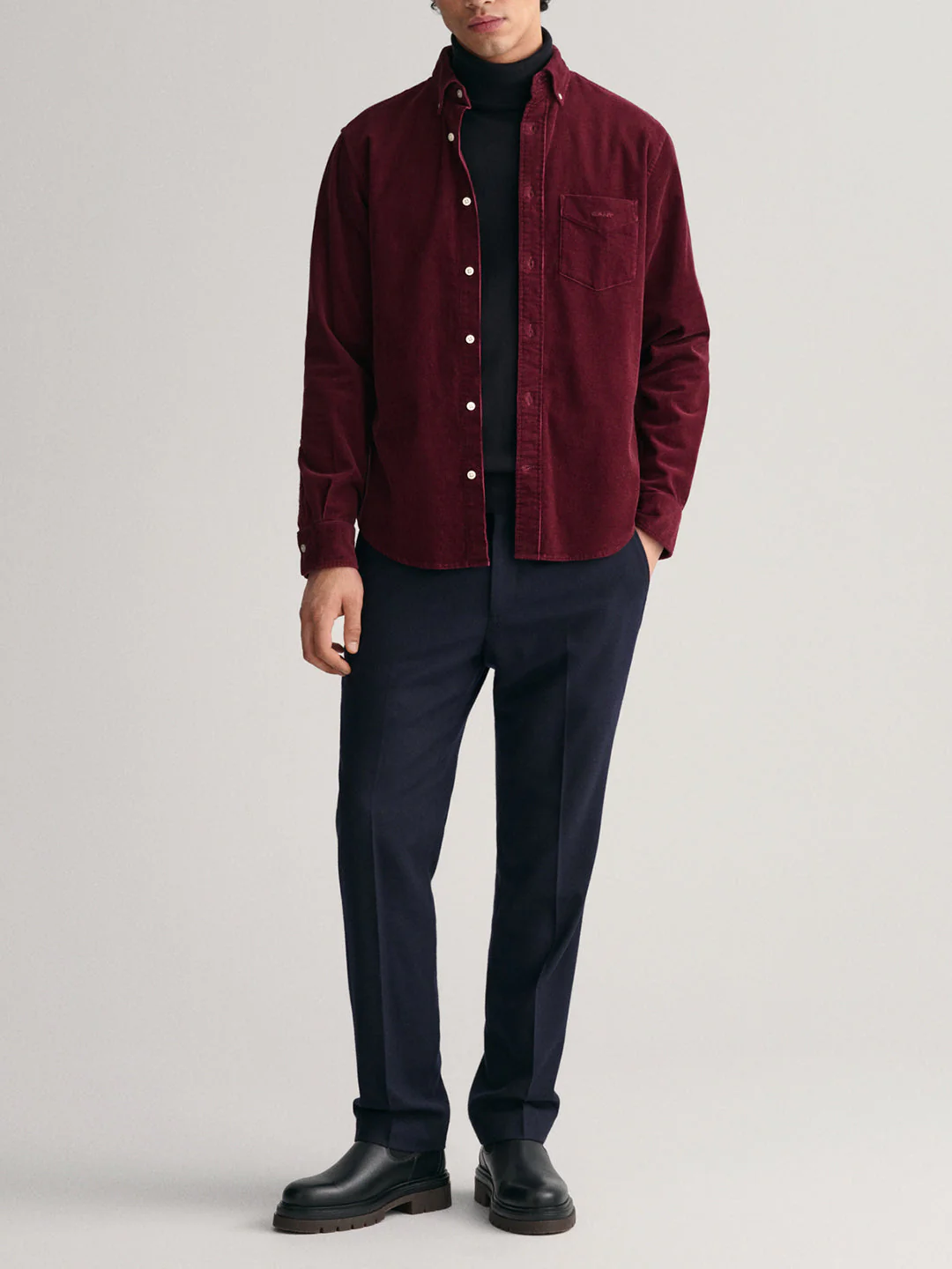 Gant Burgundy Fashion Regular Fit Shirt - Image 3