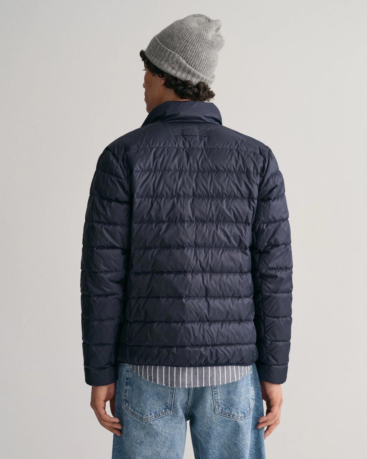 Gant Men Blue Solid Full Sleeves Stand Collar Jacket - Image 4