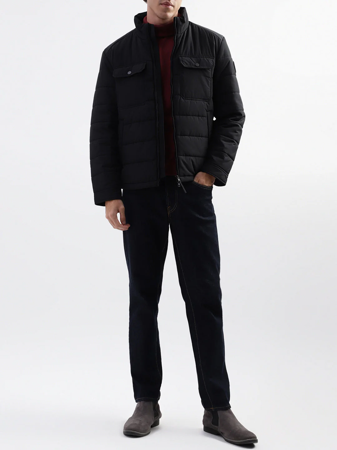 Gant Men Black Solid High Neck Jacket - Image 4