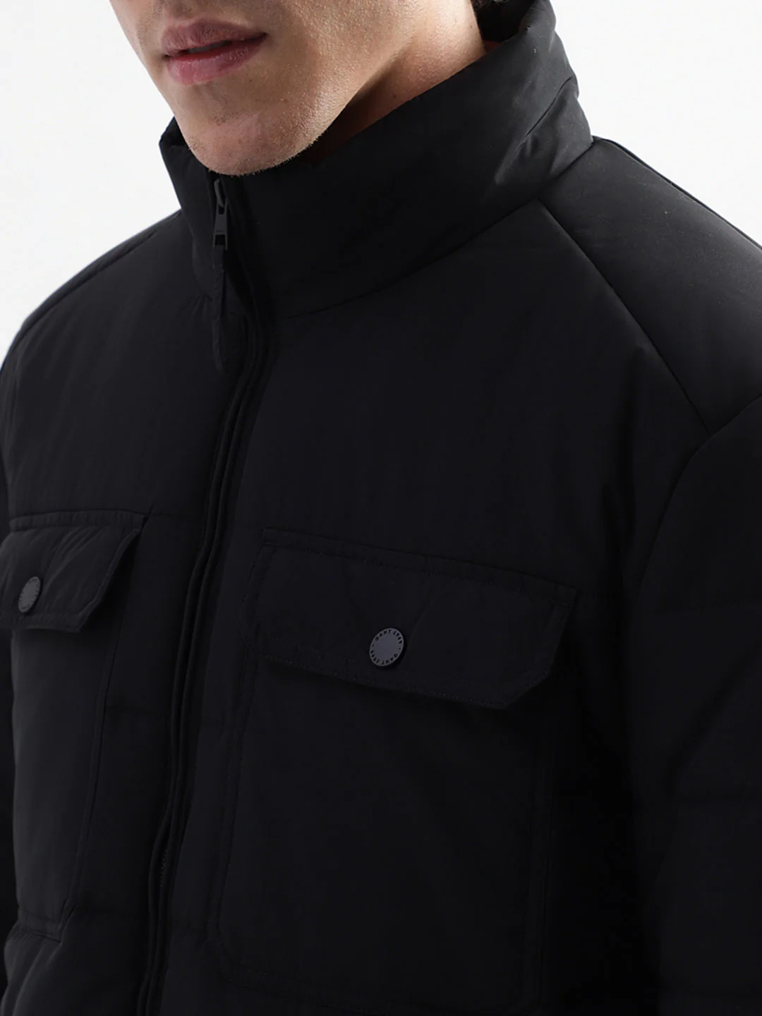 Gant Men Black Solid High Neck Jacket - Image 6