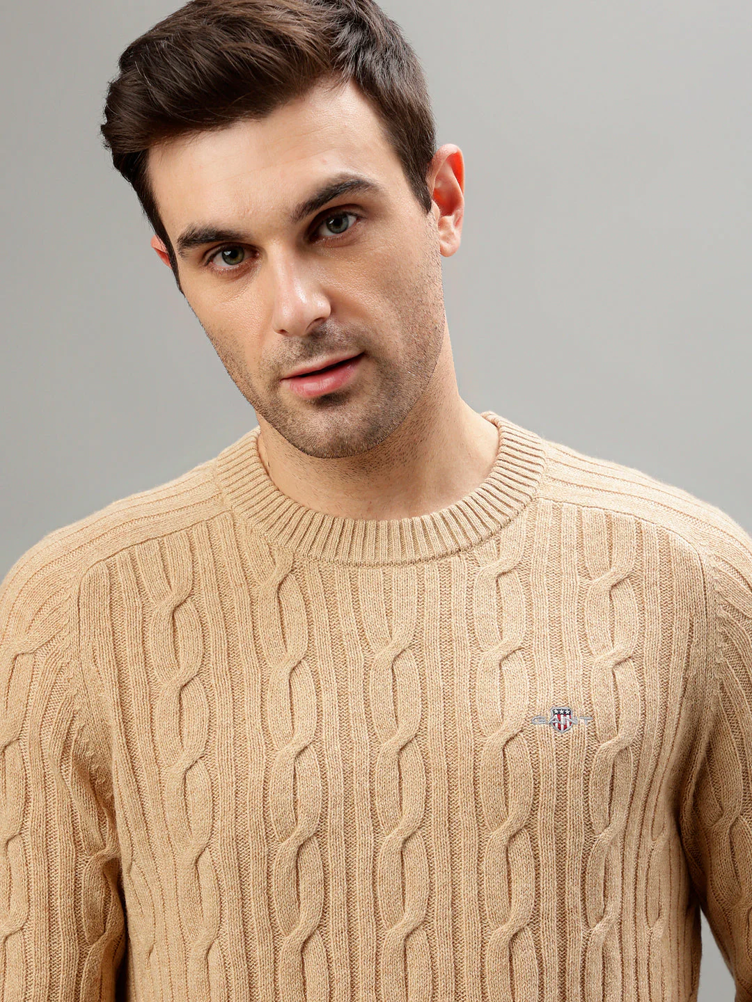Gant Men Solid Round Neck Long Sleeves Sweater - Image 6