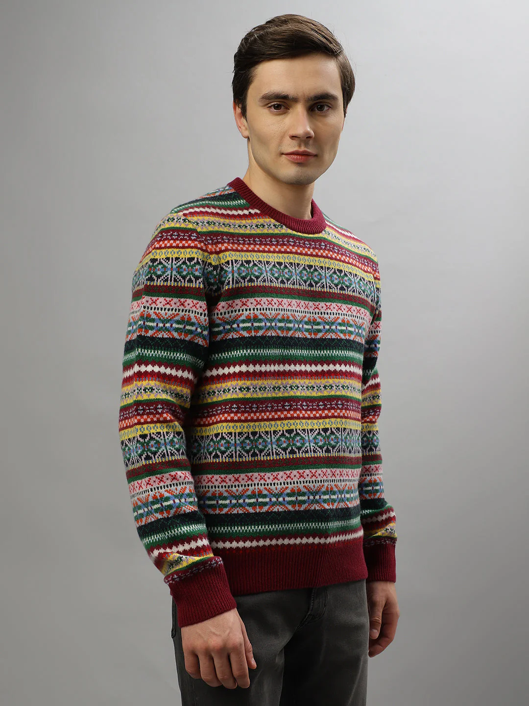 Gant Men Printed Full Sleeves Round Neck Sweater - Image 6