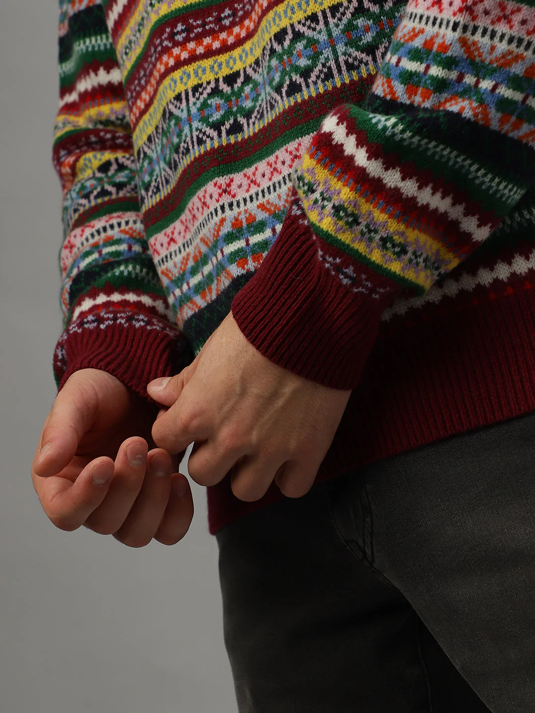 Gant Men Printed Full Sleeves Round Neck Sweater - Image 8