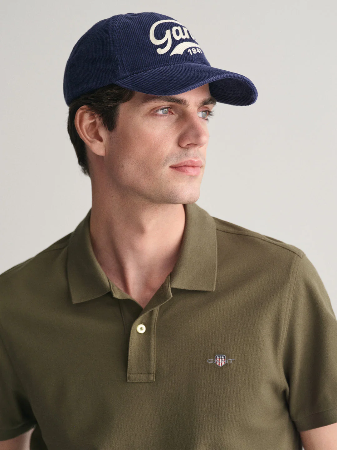 Gant Men Green Solid Collared Short Sleeves Polo Tshirt - Image 2