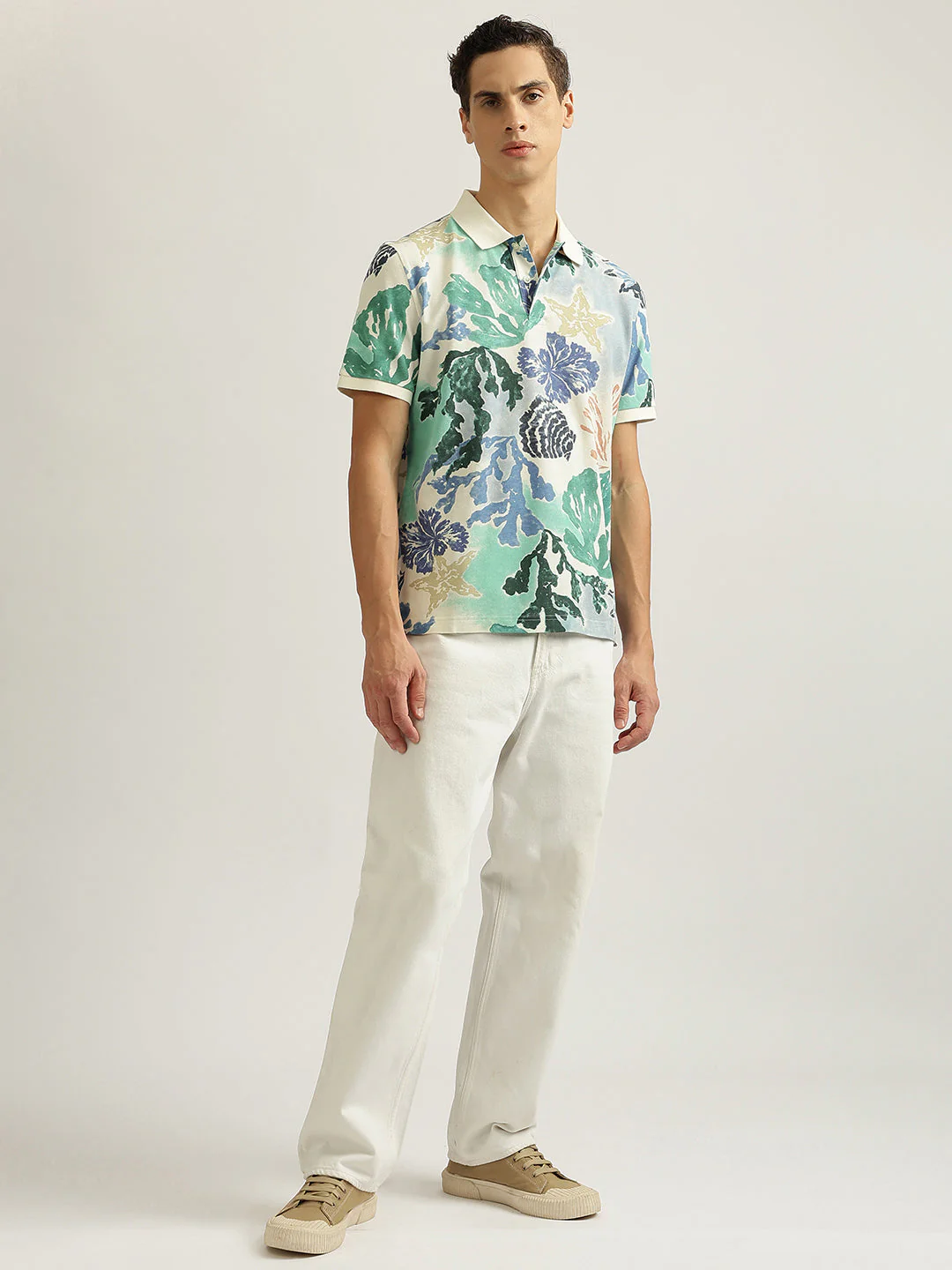 Gant Men Multicolor Printed Collared Short Sleeves Polo Tshirt - Image 3