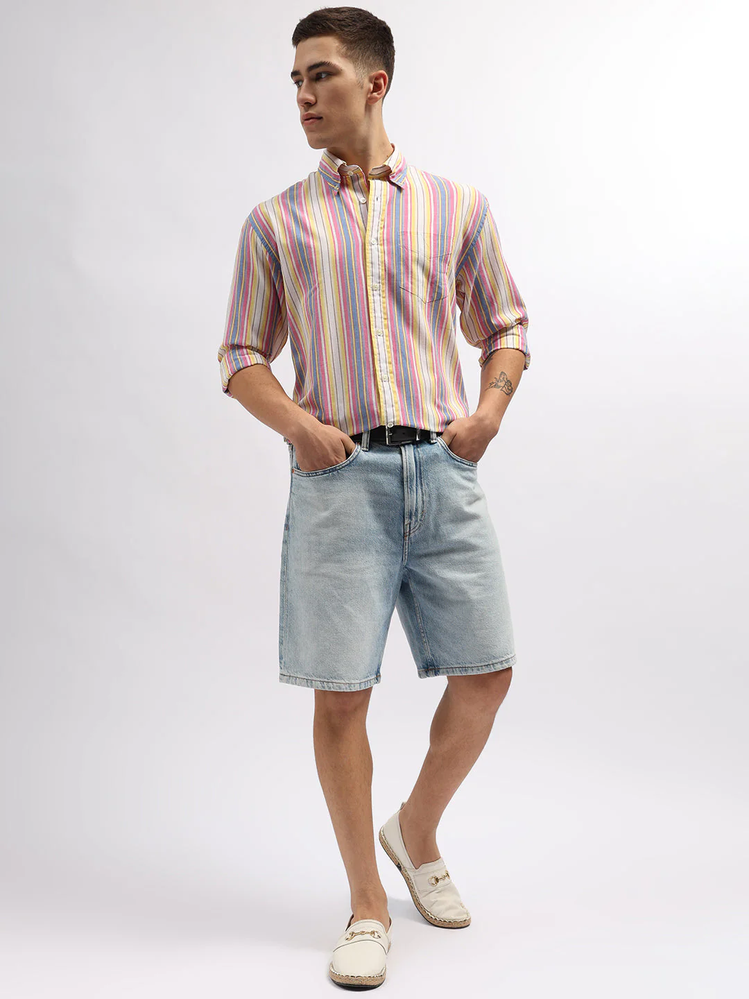 Gant Men Multi-Coloured Striped Button-down Collar Full Sleeves Shirt - Image 5