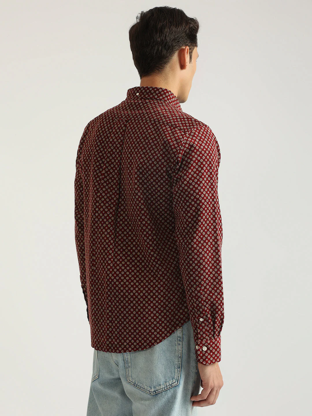 Gant Men Red Printed Button-down Collar Full Sleeves Shirt - Image 2