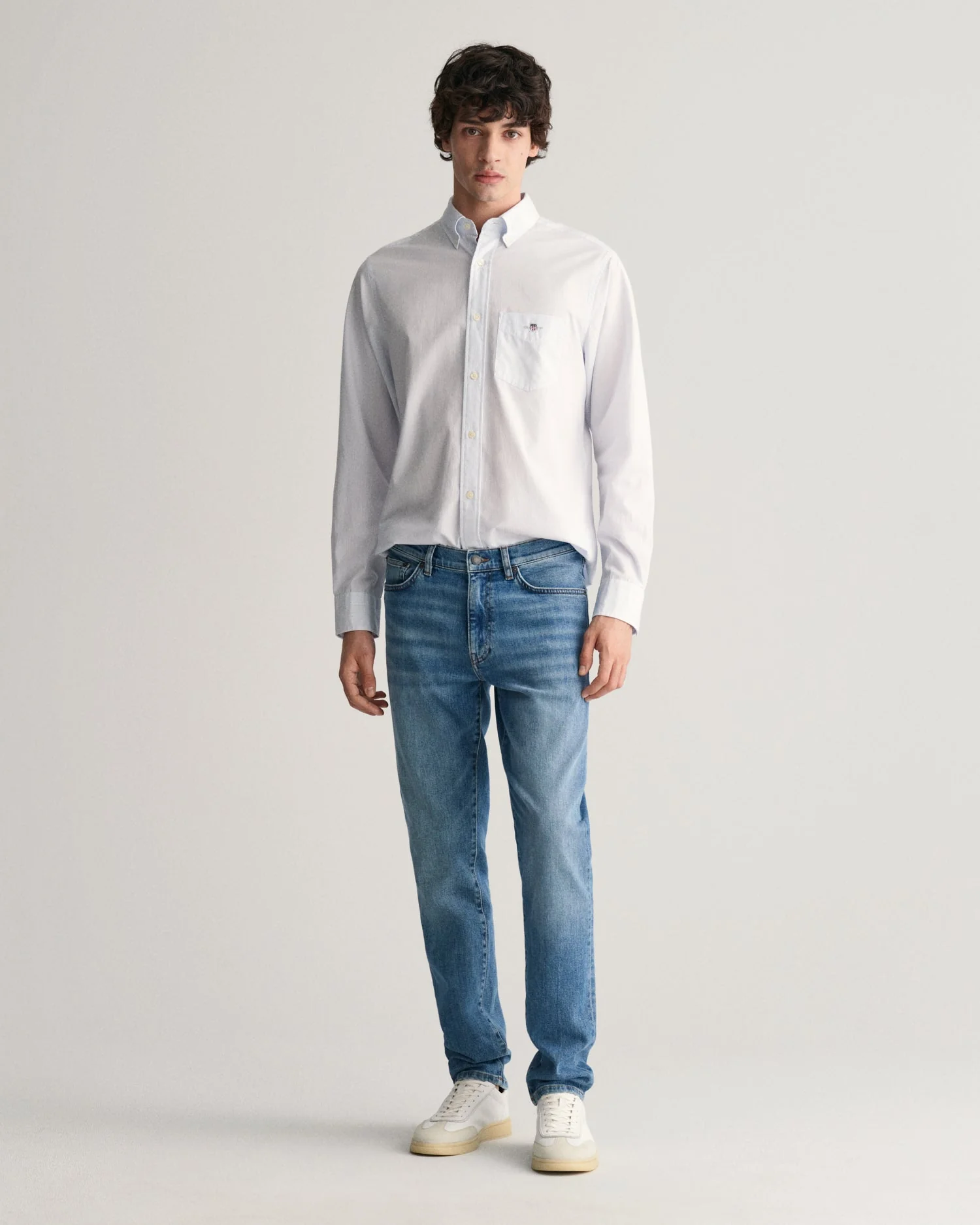 Gant Men Blue Washed Mid-Rise Slim Fit Jeans - Image 4