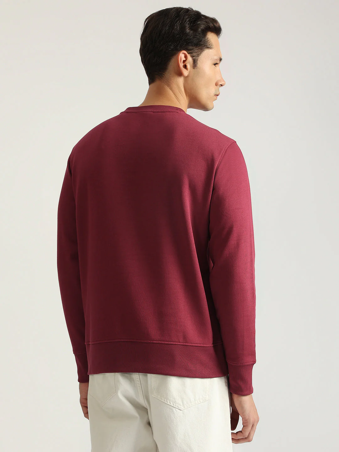 Gant Men Red Solid Round Neck Full Sleeves Pullover Style Sweatshirt - Image 2