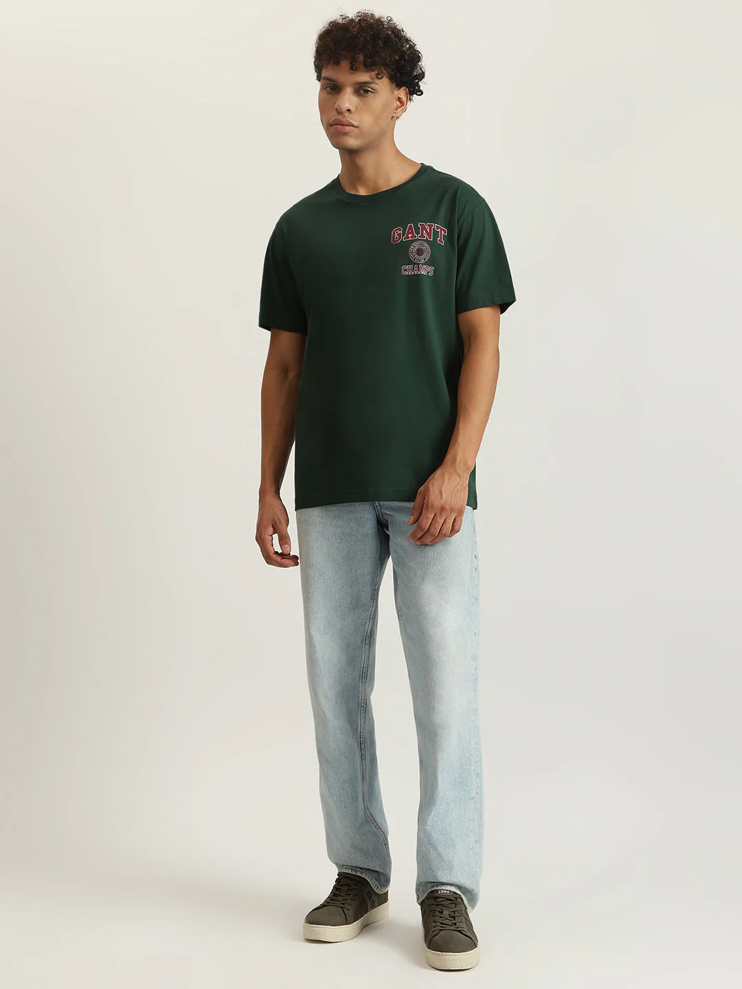 Gant Men Solid Round Neck Short Sleeves Tshirt - Image 4