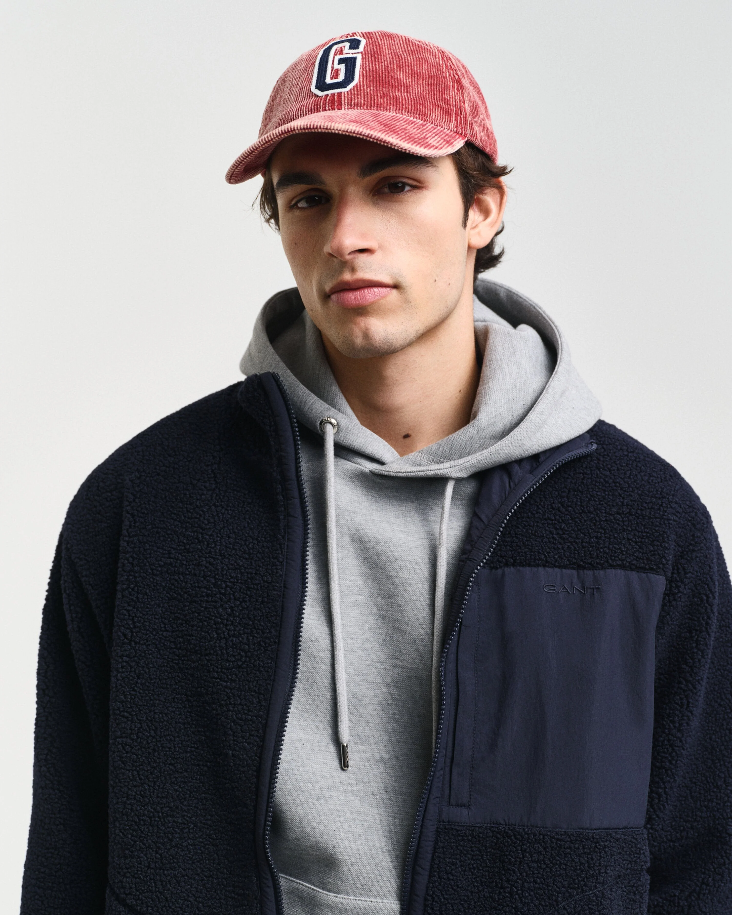 Gant Men Blue Solid Stand Collar Full Sleeves Reversible Jacket - Image 4
