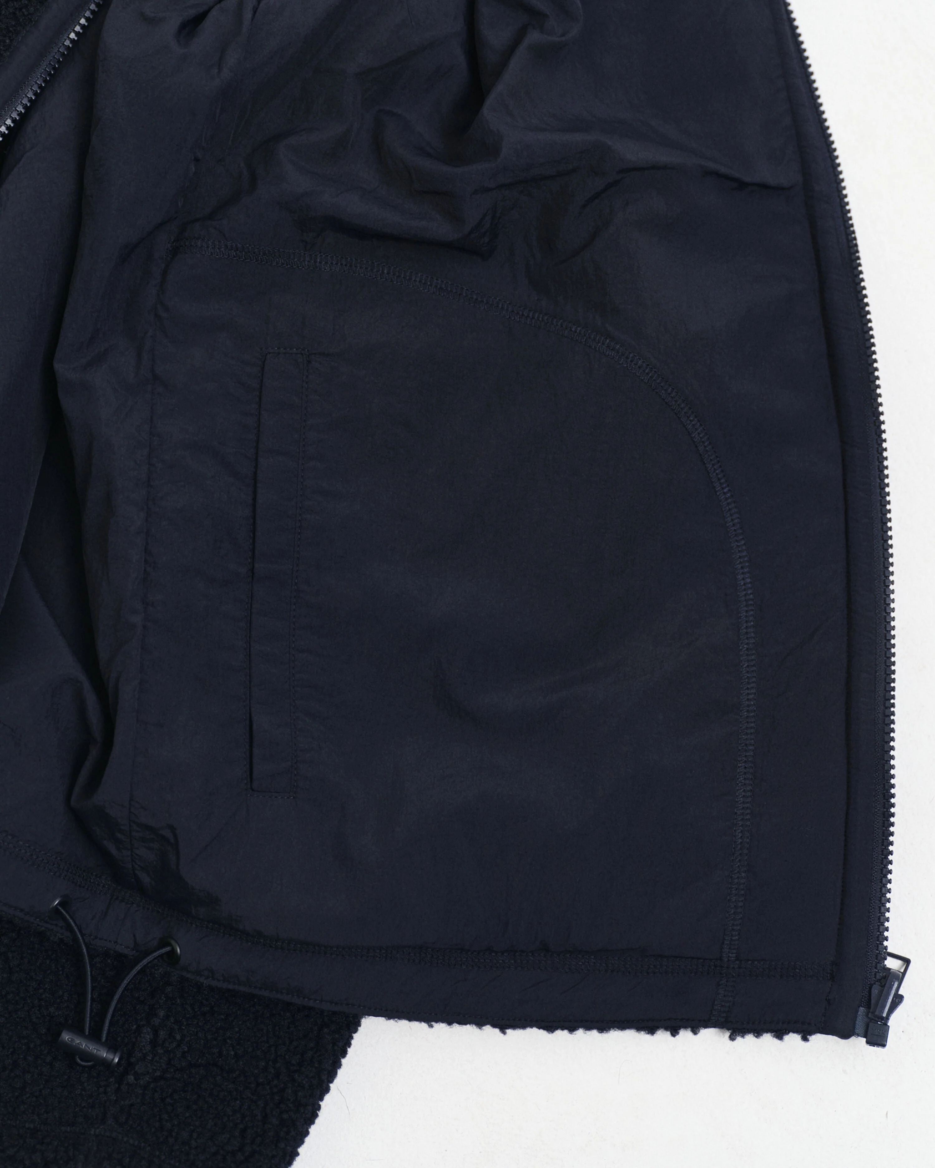 Gant Men Blue Solid Stand Collar Full Sleeves Reversible Jacket - Image 5