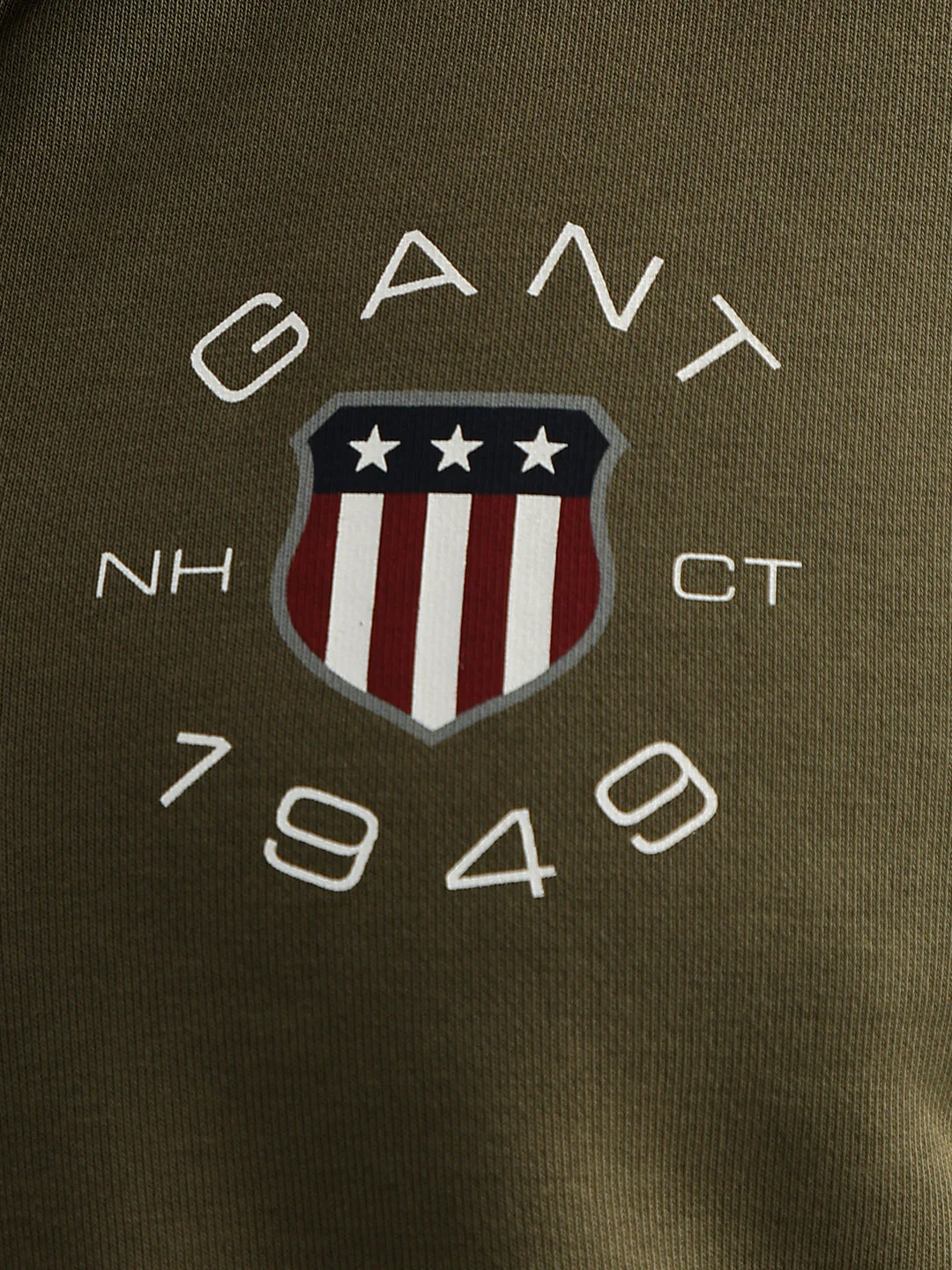 Gant Men Green Solid Collared Full Sleeves Pullover Style Sweatshirt - Image 5