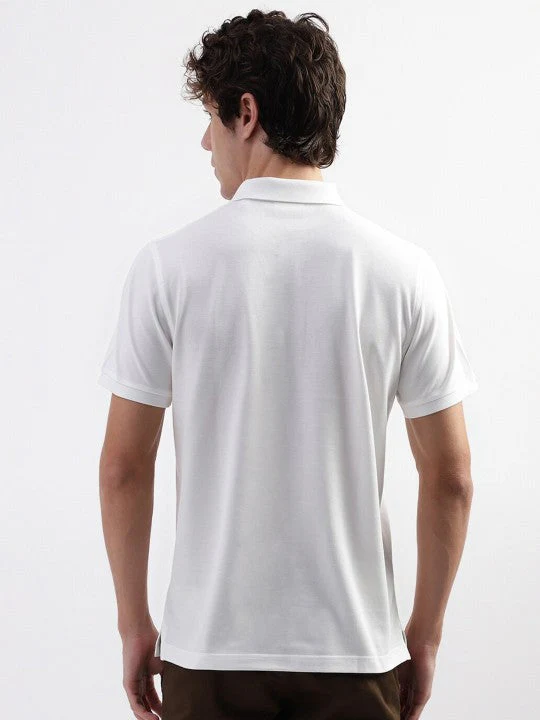 Gant Men White Solid Polo Collar Short Sleeves Tshirt - Image 2