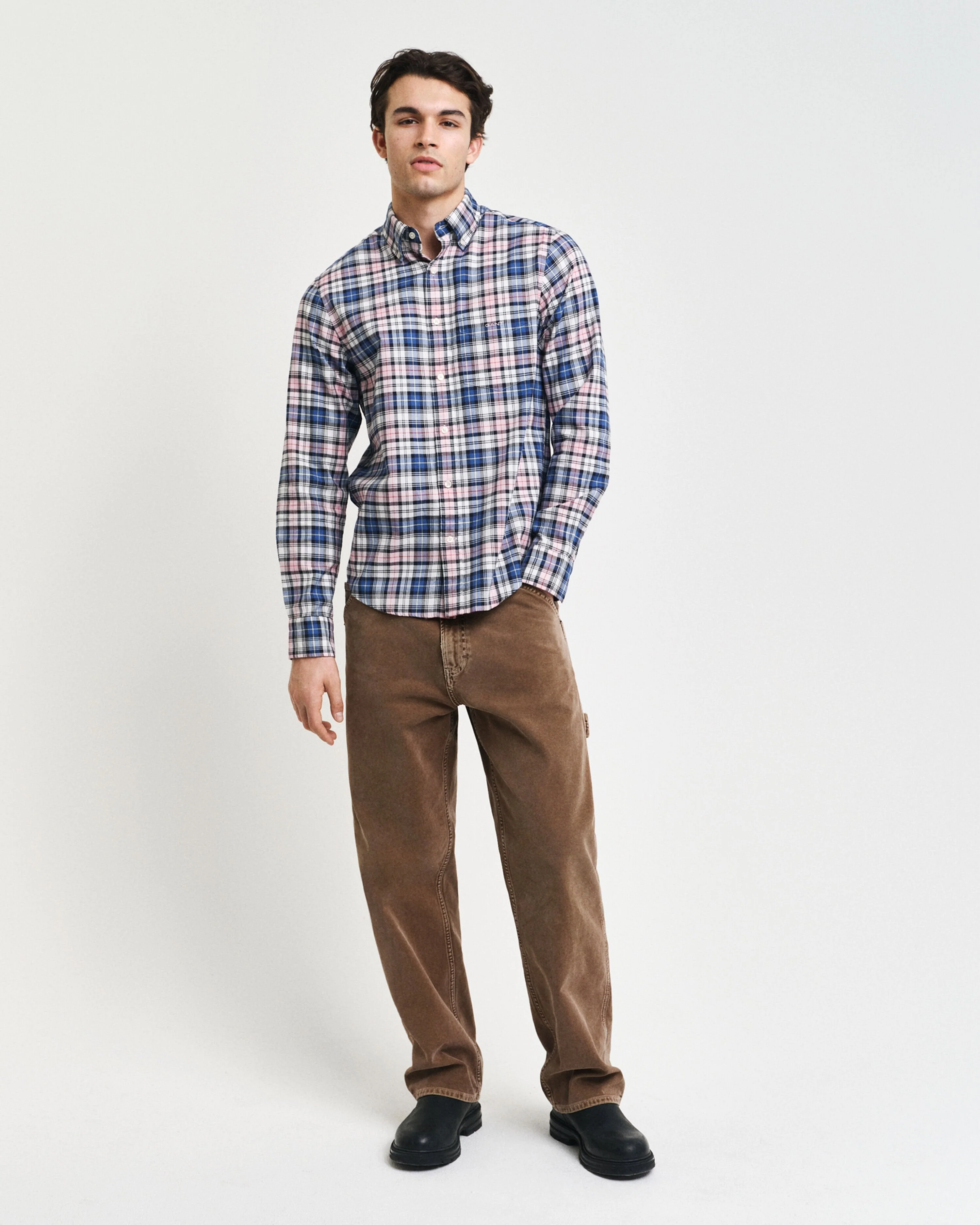 Gant Men Pink Checked Button-down Collar Full Sleeves Shirt - Image 2
