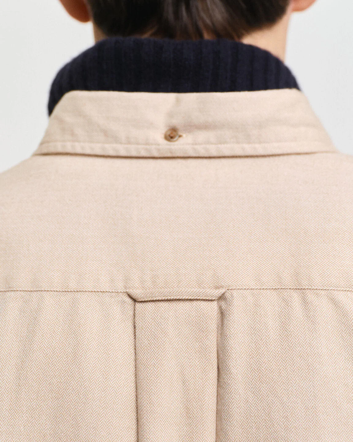 Gant Men Beige Solid Button Down Collar Full Sleeves Shirt - Image 3