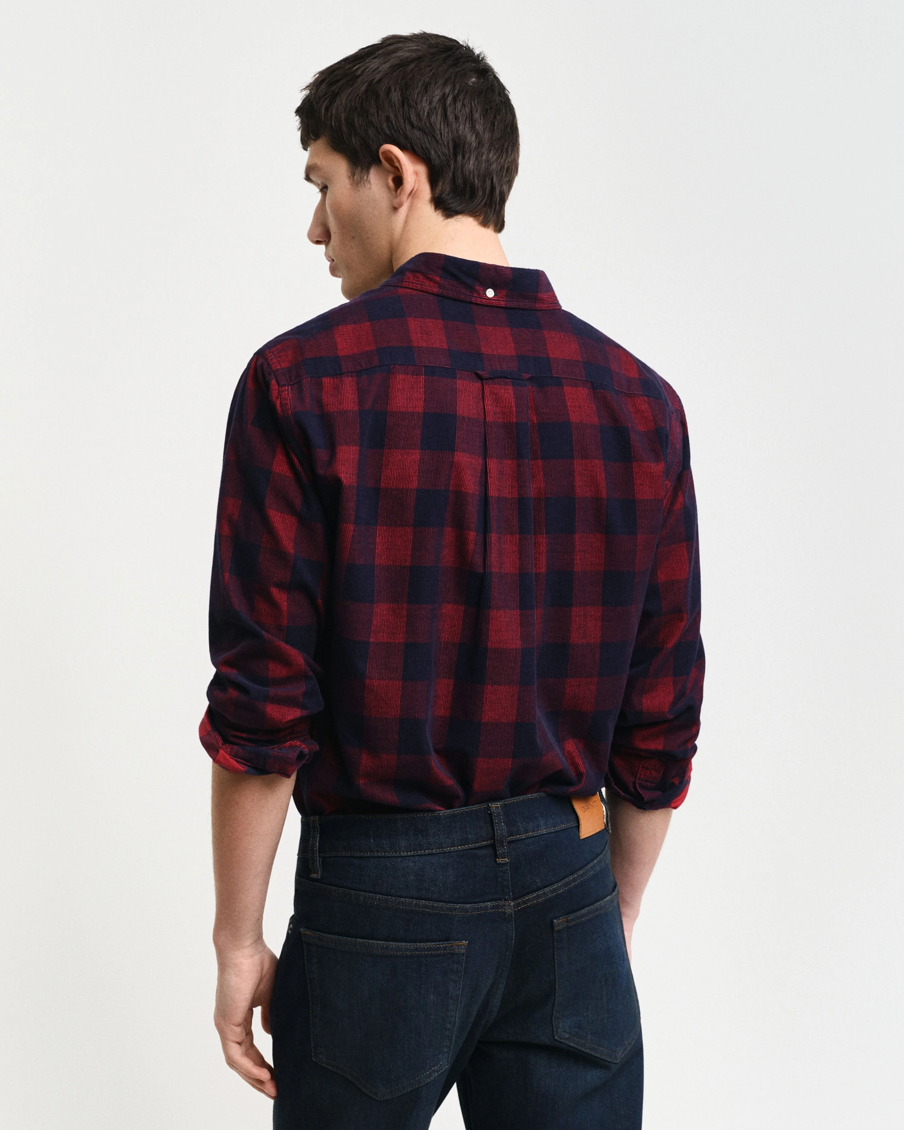Gant Men Red Checked Button-down Collar Full Sleeves Shirt - Image 2