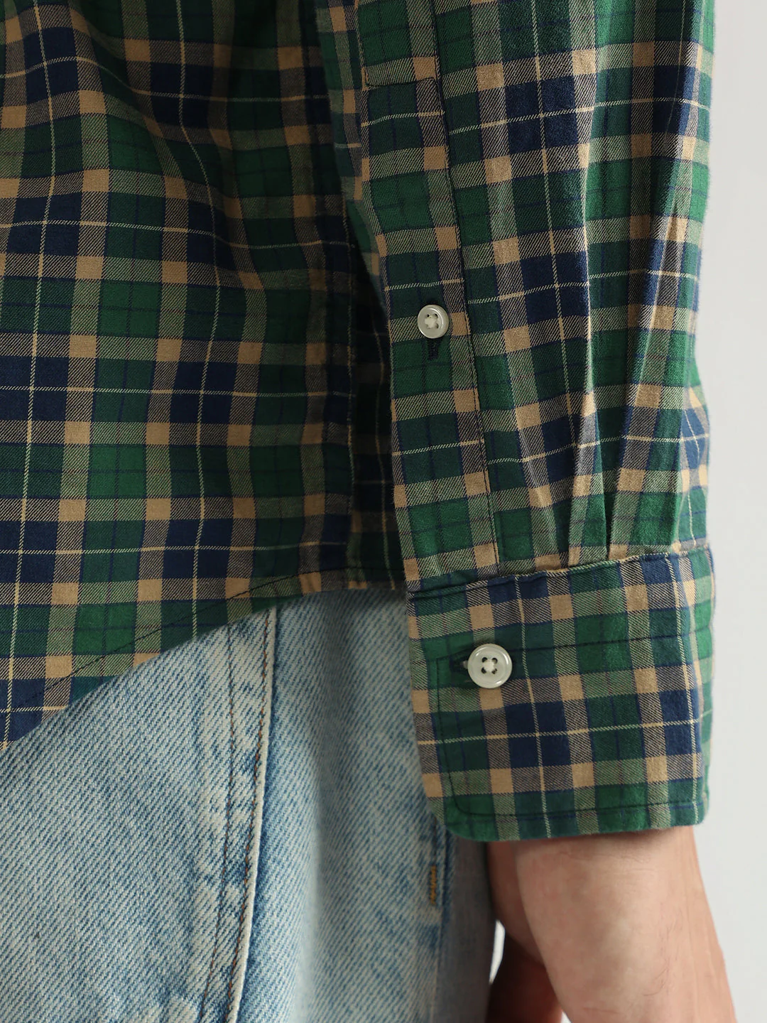 Gant Men Green Checked Button-down Collar Full Sleeves Shirt - Image 5